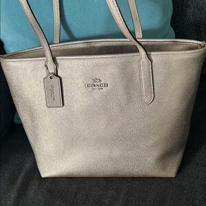 Coach Metallic Gold Tote Bag